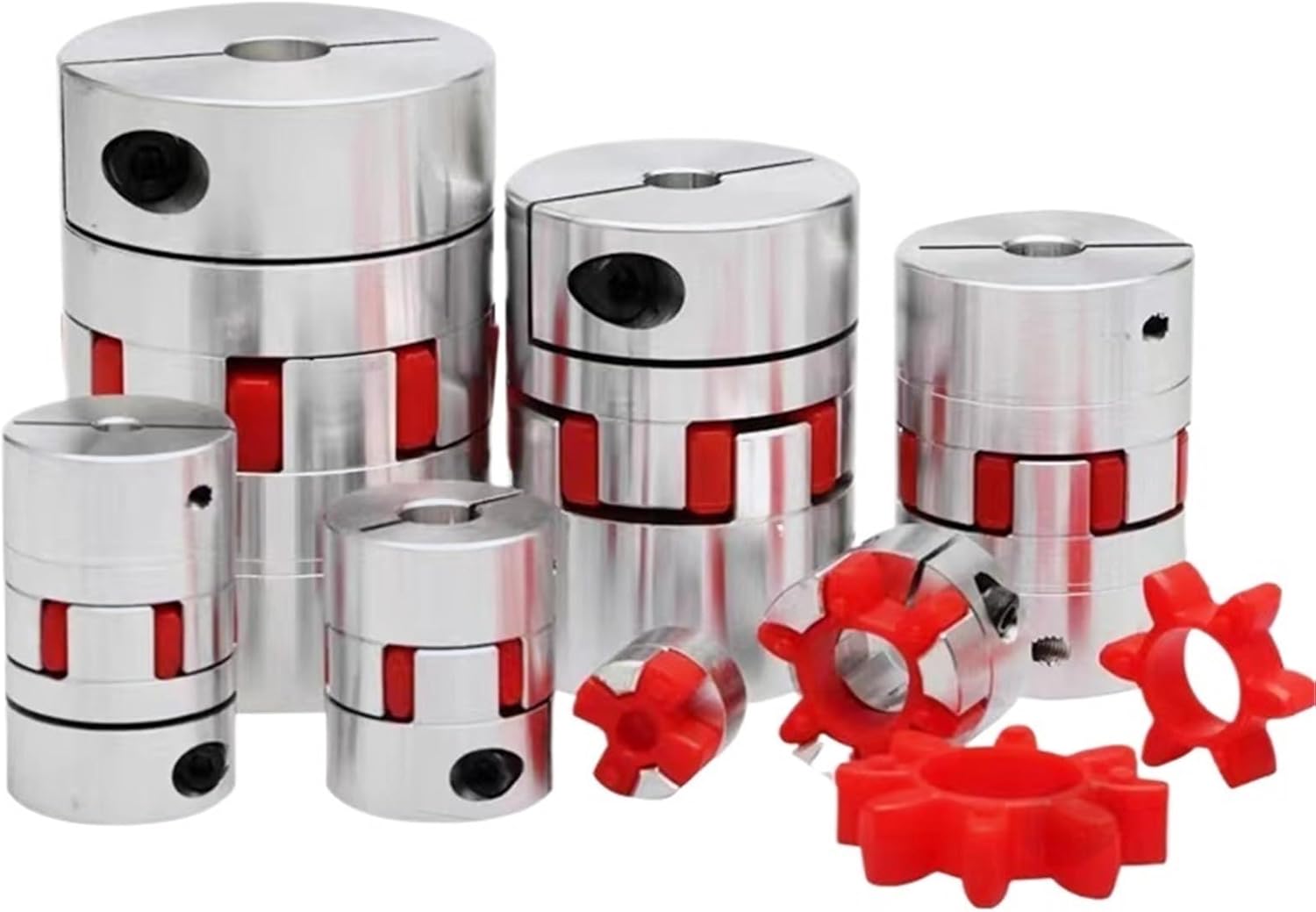 2pcs Cloweit D20L25 Spider Flexible Motor Coupler Aluminium Flexible Jaw Coupling 5x8mm 3mm 4mm 5mm 6mm 6.35mm 7mm 10mm(4x10)