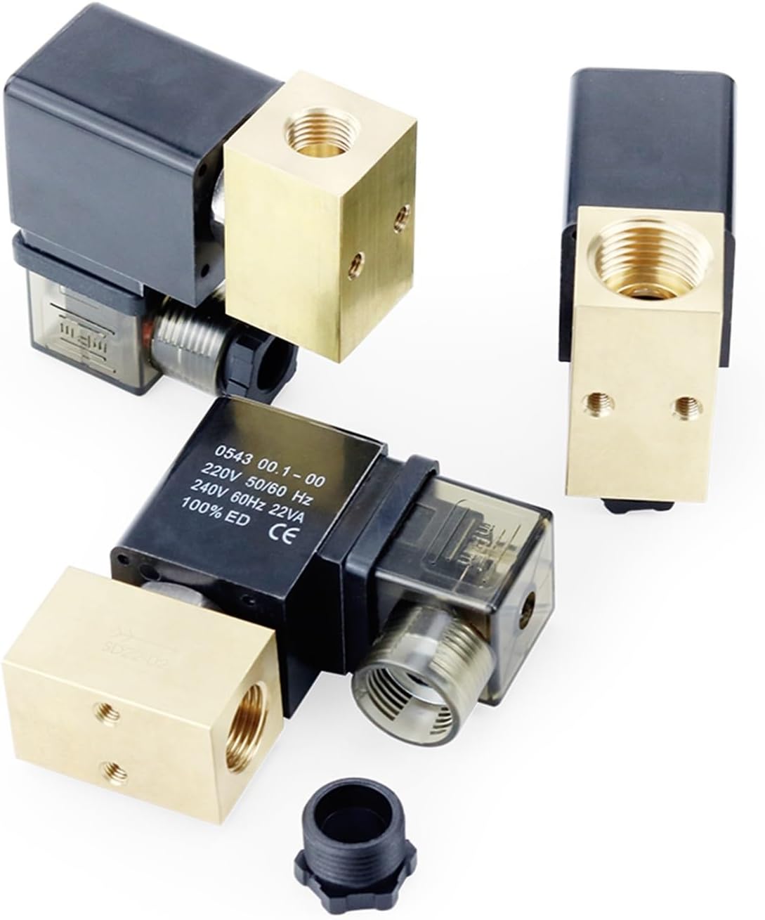 1/4" 3/8" 1/2" BSP High Pressure Normally Close Brass Electric Solenoid Valve DN8 12V/24V/220V JT22-02 80bar for Water Oil Air(12v,0.5 Inch)