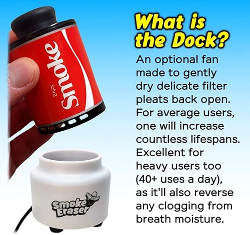 Miniatura 7 de (1) Smoke Eraser (filtro de aire personal con más de 1500 exhalaciones fáciles) + muelle (secador de filtro HEPA) para uso pesado o cualquier deseo