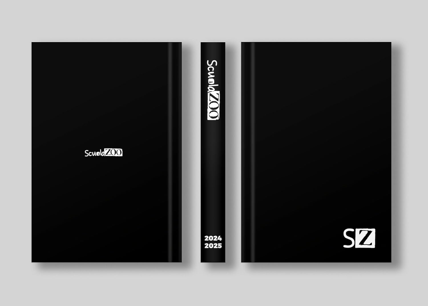 ScuolaZoo 2024-2025 School Diary with Memes and Stickers, Available with 6 Covers and 2 Sizes (Total Black, 13 x 17 cm)
