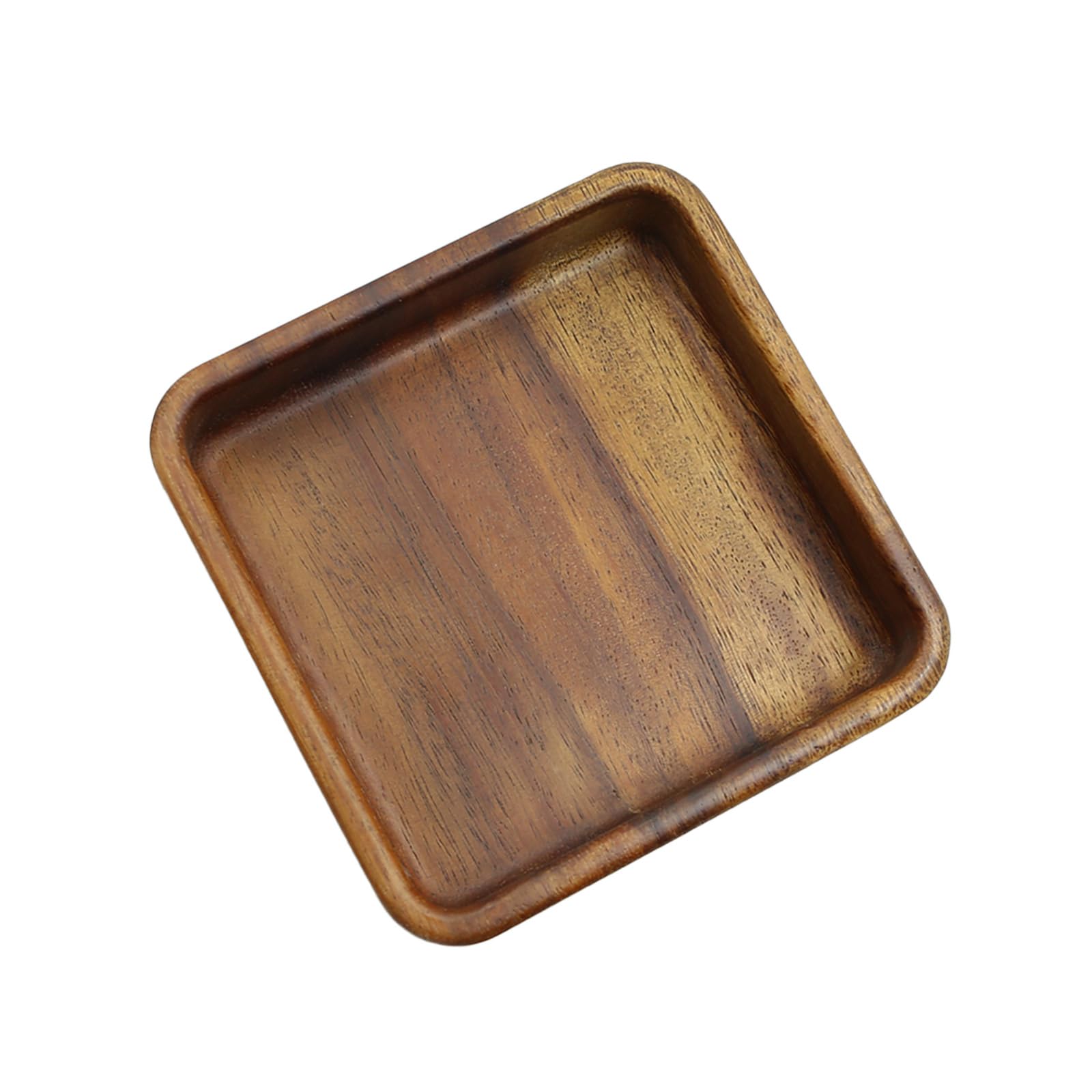 Plateau carré en bois de noyer pour service et rangement chic de bijoux à la maison