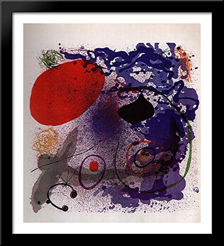 Batement II 28x30 Large Black Wood Framed Print Art by Joan Miro
