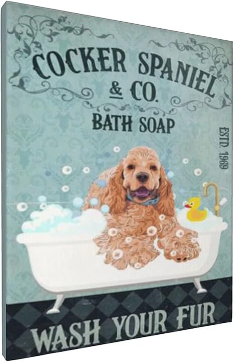 Amazon 犬 油絵 動物 アート レトロ 浴槽 アートパネル 壁の絵 モダン アートポスター 絵画 インテリア おしゃれ バスルーム飾り 玄関 ドッグ 壁飾り 飾り絵 壁アート 新築祝い ウォールステッカー オンライン通販