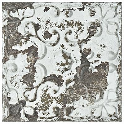 SomerTile WAIAVDO Aevum Dark Ornato x 7-7/8 in. Ceramic Wall Tile, 7.88" x 7.88", Multi, 21 Piece