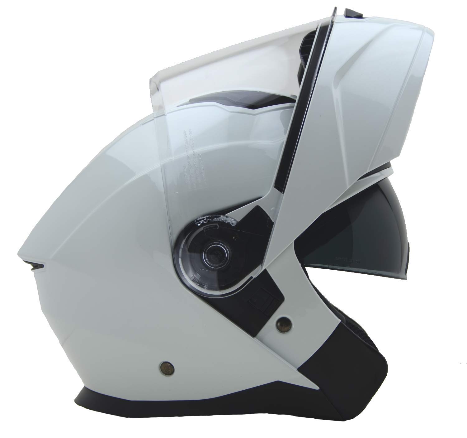 Vega Helmets 45000-154 Caldera Modular Motorcycle & Snowmobile Helmet 30% Larger Shield and Sunshield , Caldera Pearl White , Large