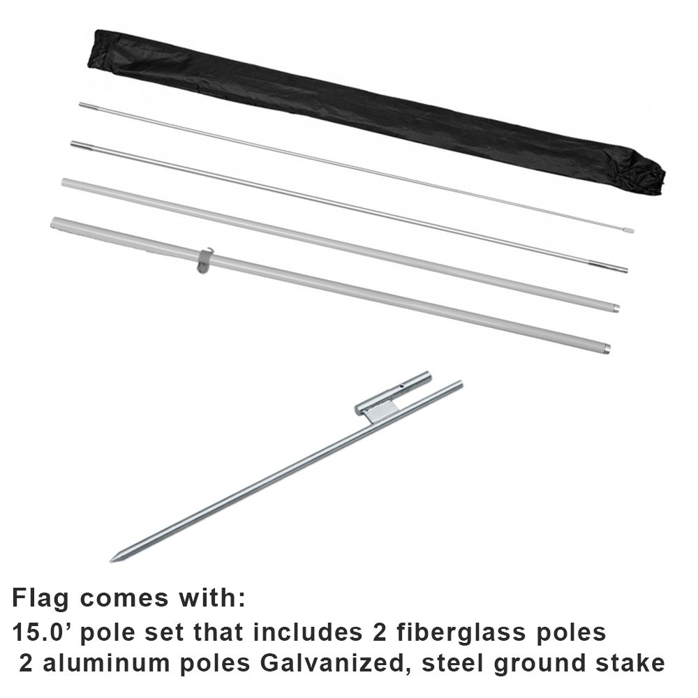 Vispronet Basic Large Feather Flag Pole Set – Swooper Flag Pole Set Includes (4) Poles, (1) Ground Stake, and (1) Carrying Bag - Fits 2.6ft x 11.2ft Feather Flags (No Flag Included)