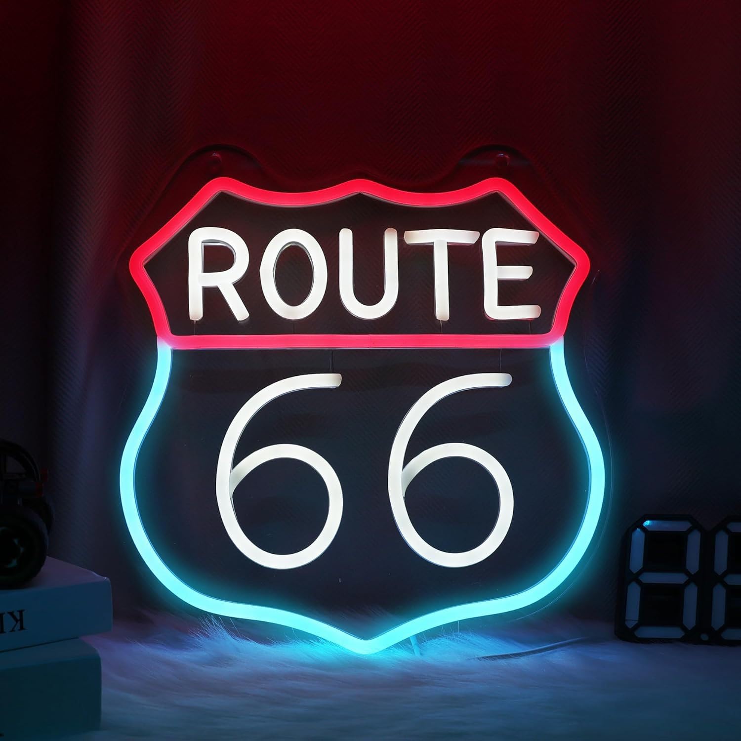 Route LED Neon Signs for Wall Decor Neon Wall Art Acrylic LED Lights with Hanging Chain Light Up Signs for Bedroom Decor Man Cave Bar Pub Wedding Party 5V USB Operated Dimmable — image 1