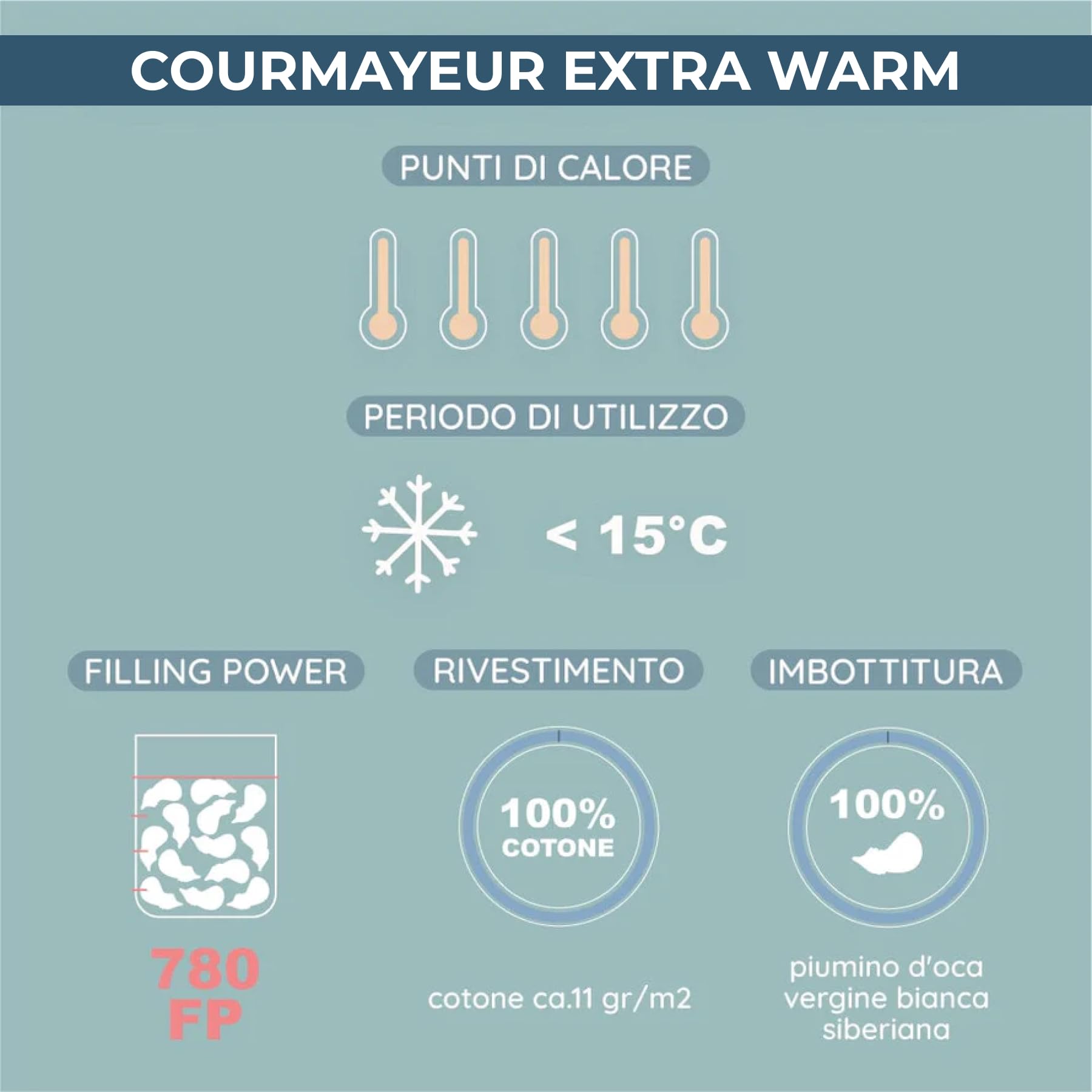 Daunex Piumone Matrimoniale, 250 x 220 cm, 100% Piumino D'Oca Siberiana, Invernale, Anallergico e Antiacaro, Lavabile in Lavatrice, Made in Italy. Modello: Courmayeur Extra Warm