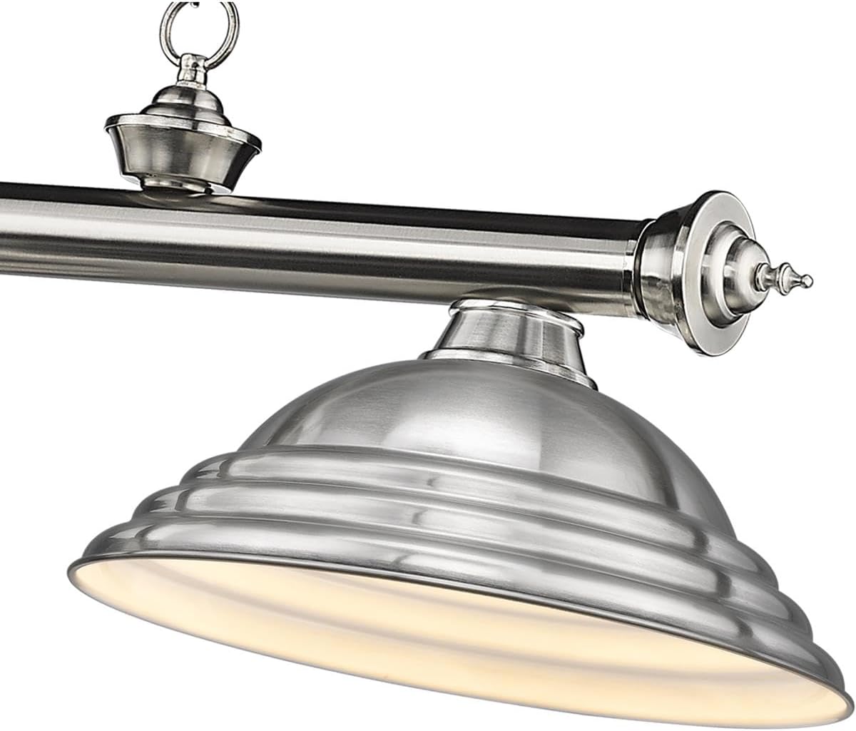 Z-Lite 2306-3BN-SBN Cordon Billiard Pendant, 3-Light 180 Total Watts, Brushed Nickel