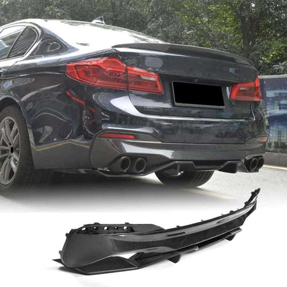 Carbon Fiber Rear Diffuser fits for BMW 5 Series G30 G38 520i 540i 538i M Sport 2017 2018 2019 Rear Bumper Lip Diffuser Valance(Luxury Rear Lip)