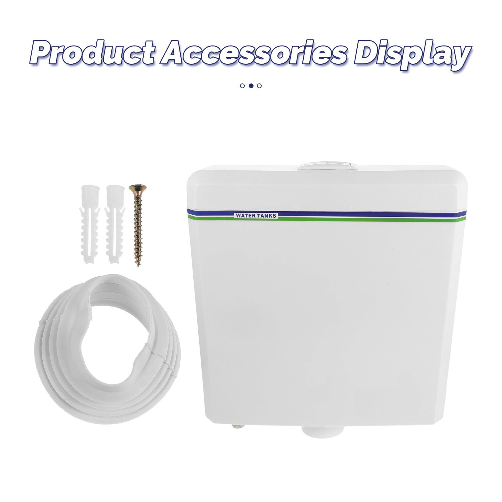 iplusmile Tanque de Descarga para Inodoro de Pared para Baño Común y Sanitario de Cuclillas, Color Blanco, Plástico Resistente Función de Doble Descarga Ajustable