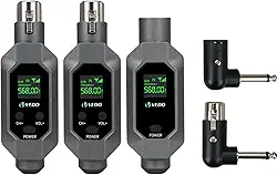 Conversor de microfone sem fio Transmissor e receptor XLR Sistema sem fio para microfone dinâmico para microfone com fio(Transmissor X1 Receptor X2)Envio de São Paulo, Brasil Instrumentos musicais