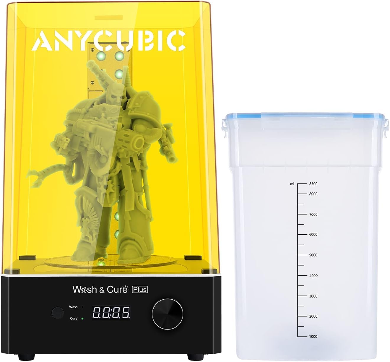 sinomaxWash Cure Machine Plus, 2 in 1 Large UV Washing & Curing Box L-Shaped Strip Curing Light for Photon Mono X 2 LCD SLA DLP 3D Printing Model, Curing Size: 190mm(D) 245mm(H)