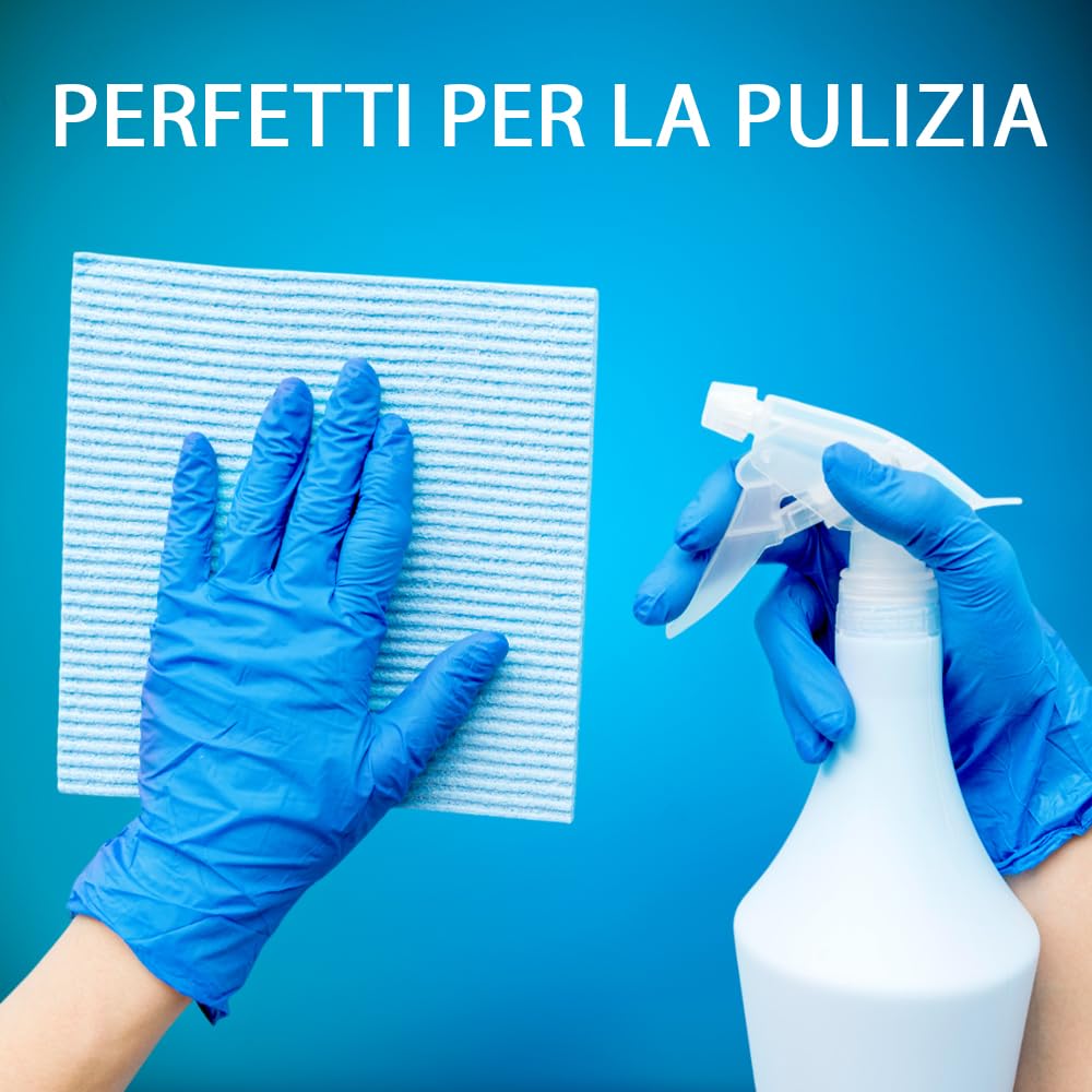 2000 Guanti Nitrile Blu S senza polvere, senza lattice, ipoallergenici, Guanti Monouso Nitrile per Ospedali, Estetisti, Case di Cura e Pulizia della Casa
