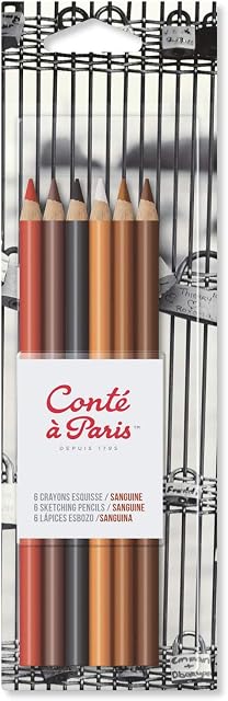 Conté à Paris Sketching Pencil - Sanguine (Pack of 6)