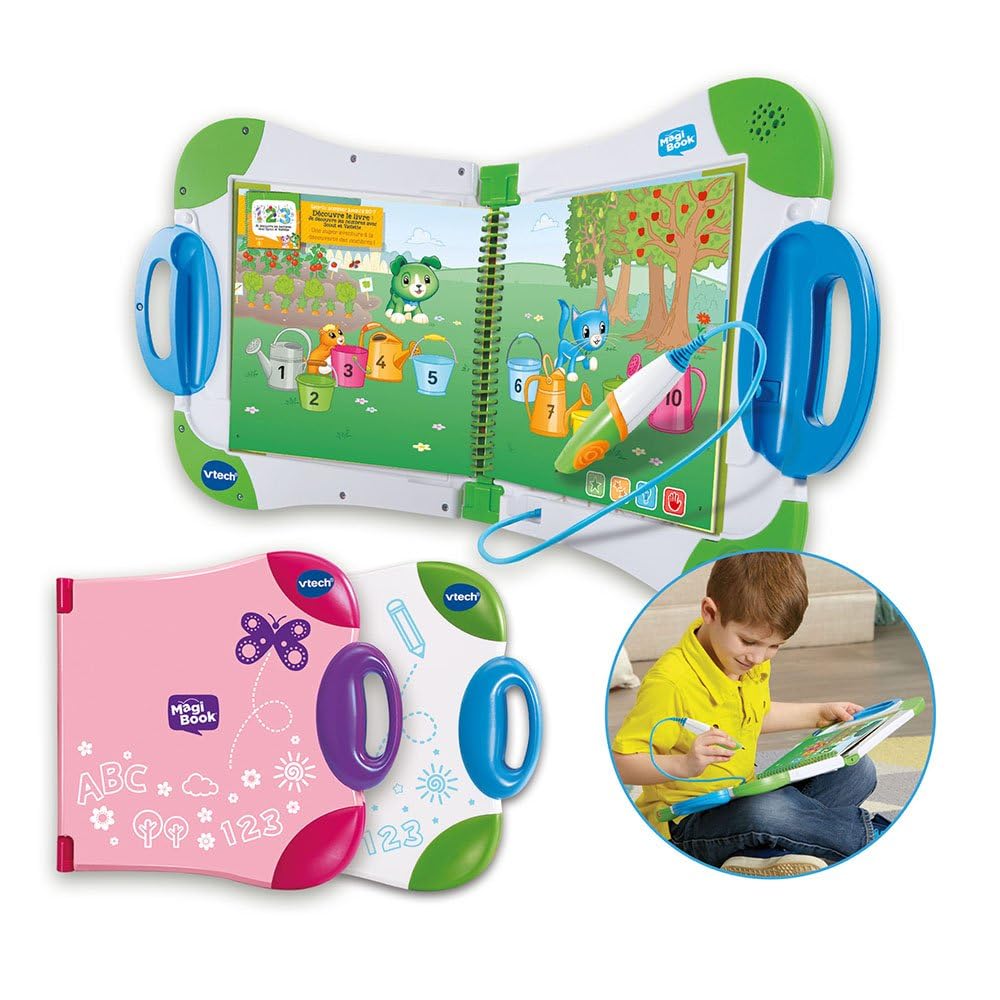 VTech MagiBook Starter Pack Rose, Lecteur Interactif de Livres Éducatifs, Système d'apprentissage Tactile, Cadeau Enfant 2-8 Ans