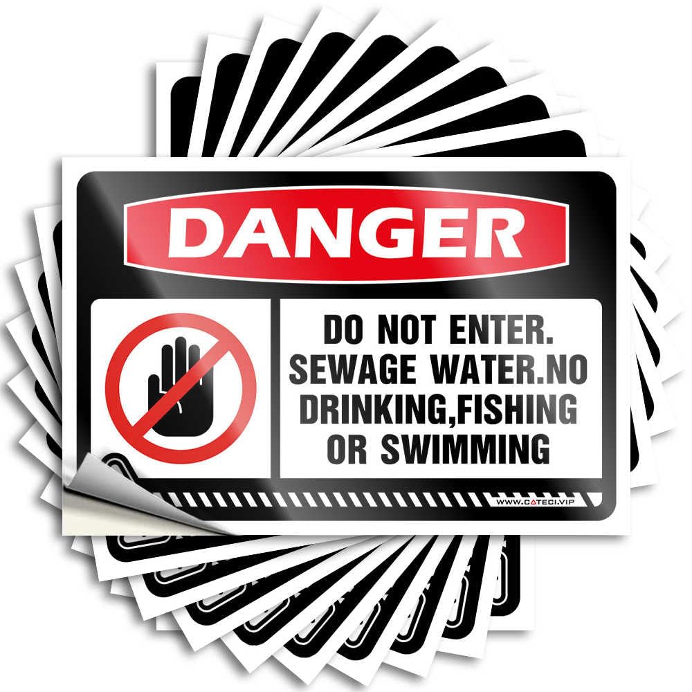 Stickers Half Home Gifts Cover Danger Do Not Enter. Sewage Water. - No Residue Decals for Outdoor(6X9CM)