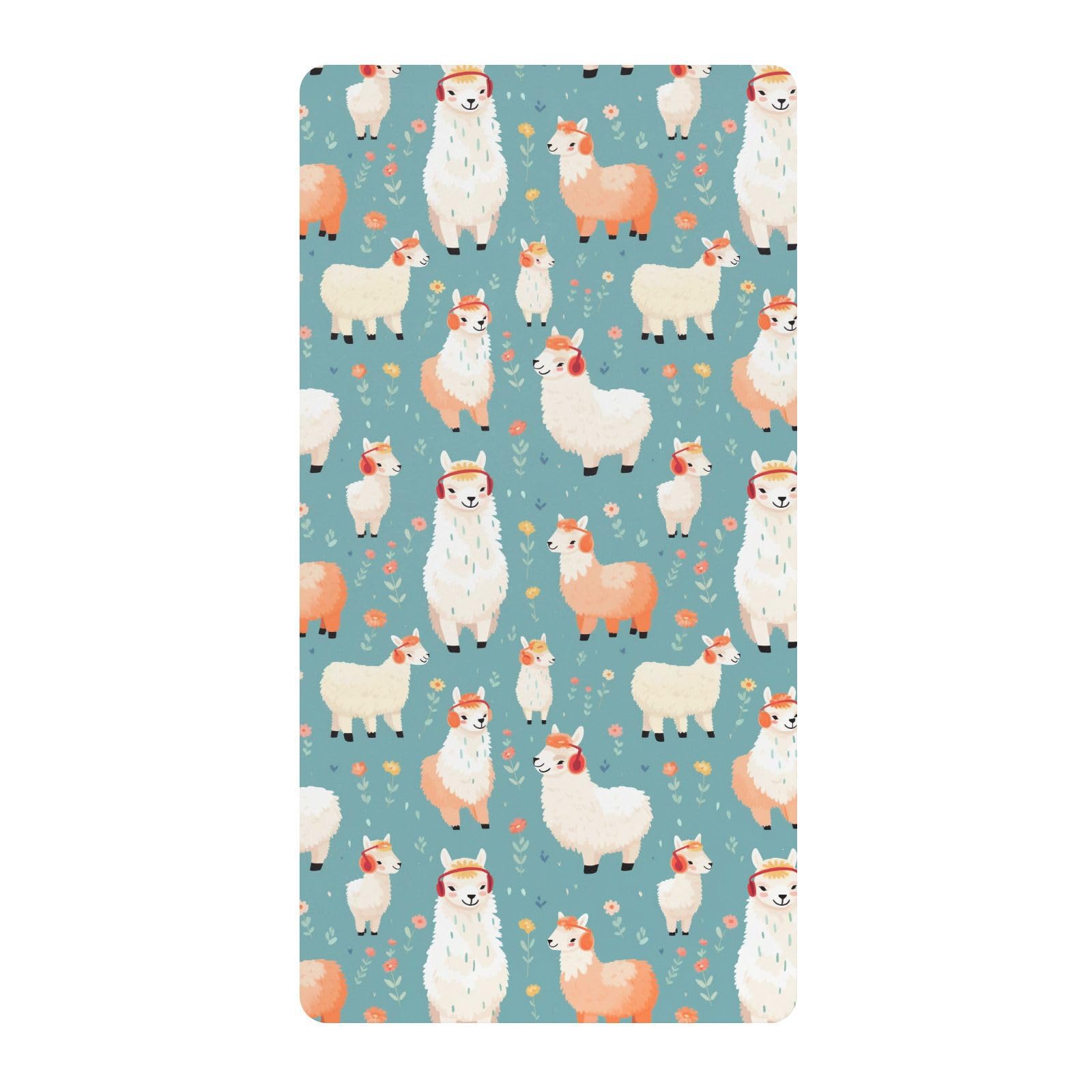 Alpaca Listen Music Babybett-Spiellaken für Jungen und Mädchen, weiches Kleinkind-Spannbetttuch und Mini-Kinderbett-Matratze, 68,6 x 99,1 cm