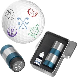 Personalized Golf Ball Stamp-Octagonal Ergonomic Design Custom Golf Ball Marker,Quick-Dry Self-Inking Stamper for Men Golfers,Durable Waterproof Personalized Golf Gift for Dad Husband-Easy to Use
