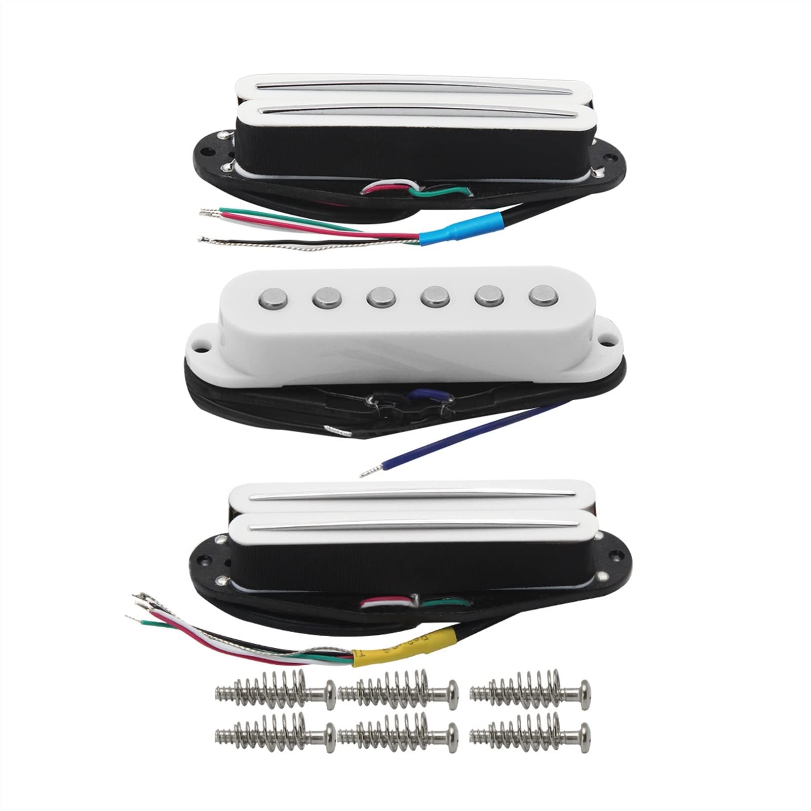 Humbuckers 3pcs White Alnico 5 SSS Establezca Pastillas Y Recogida De Una Sola Bobina para Piezas De Guitarra Eléctrica