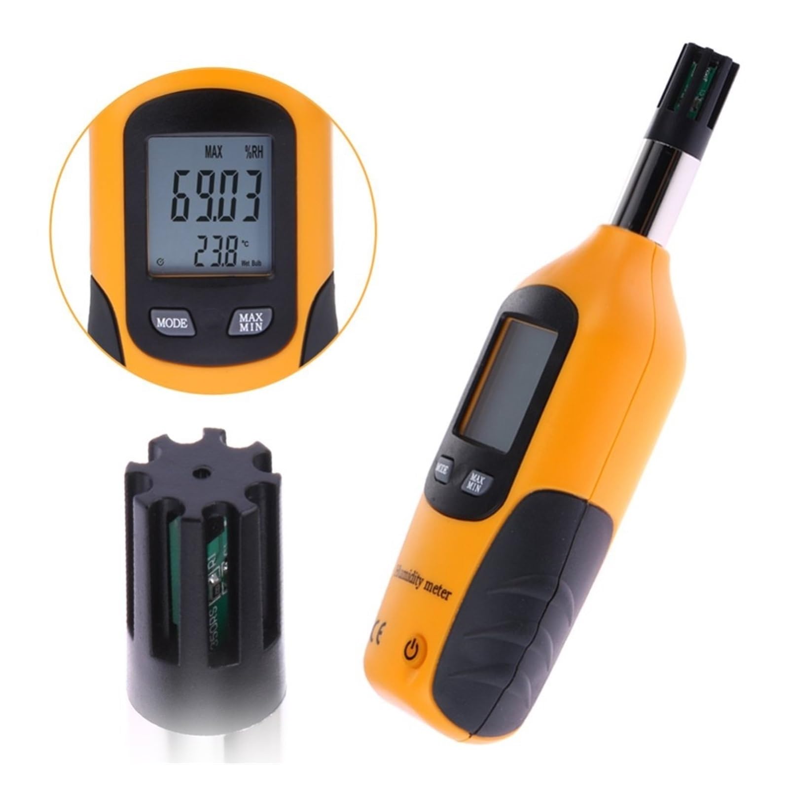Termometro da ambiente, Psicrometro Digitale Portatile Misuratore Di Temperatura E Umidità Con Punto Rugiada Bulbo Umido Ufficio domestico della serra