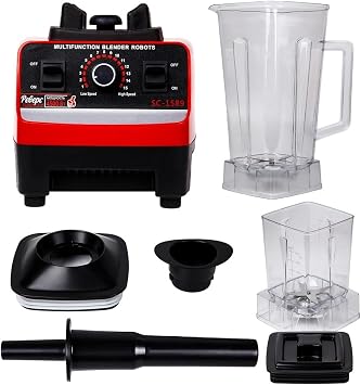 Blender Smoothie Makers 1200W,2L Smoothie Maker with 2 Plastic Cups, Max 48000 RPM,6 Stainless Steel blades for easy cleaning, by Blendra (Red)