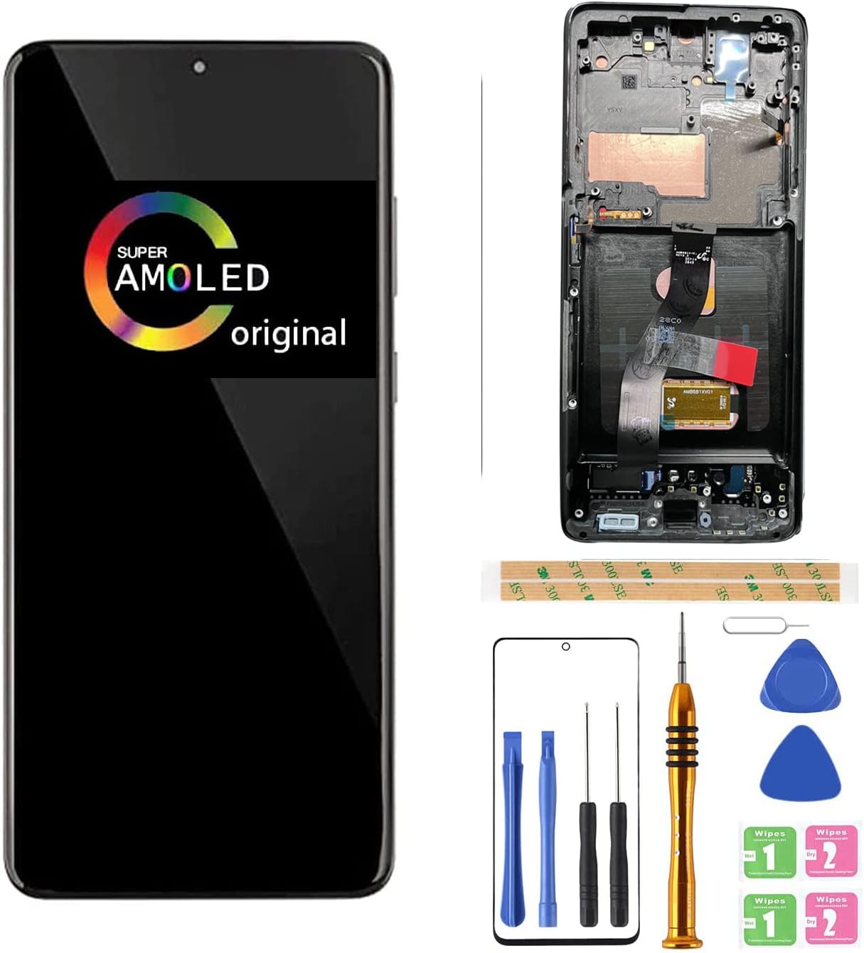 Buy Black with Frame]Amoled LCD for Samsung Galaxy S21 Ultra 5G G998  Digitizer Screen LCD Display Touch Assembly Replacement SM-G998 G998A G998F  G998P G998R4 T U V W 6.8 inch by BITANR