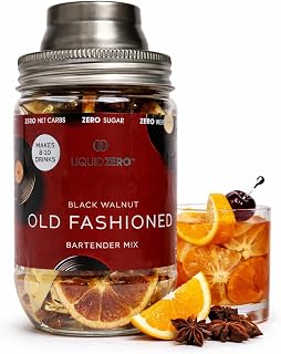 Zero Sugar Old Fashioned Cocktail Mixer — 100,000+ Sold, Impossible to Mess Up — Makes 8 Cocktails — Pro-Level Flavor, No Weird Aftertaste — Shaker Jar