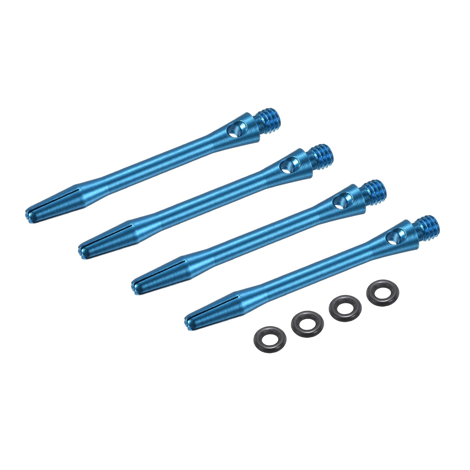 PATIKIL Aluminum Dart Shafts 45mm, 4 Pack 2BA Thread Dart Stems Replacement Accessories with Rubber Rings for Steel Tip, Sky Blue