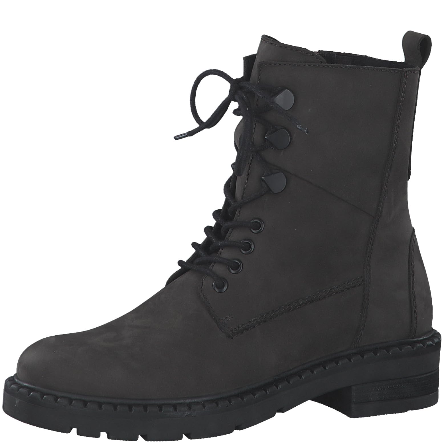 MARCO TOZZI Women's 2-25201-41 Lace Boot Flat, Anthracite N.C, 6.5