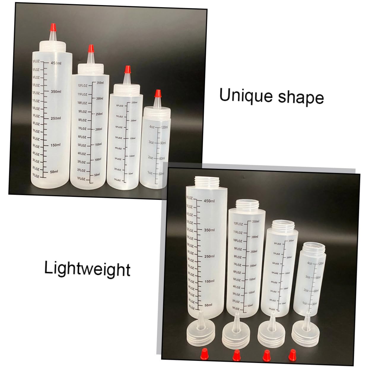 NAMOARLY 8Pcs Squeeze Condiment Bottles Plastic Dispenser for Sauces Ketchup Salad Dressings Lightweight Easy to Squeeze for Home Parties