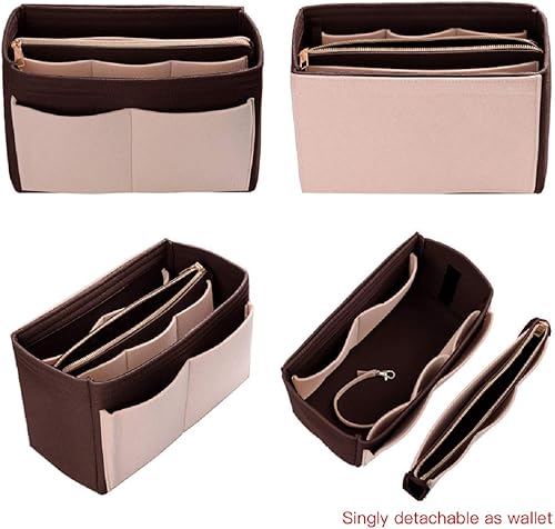 Miniatura 3 de ZTUJO Purse Organizer Insert, Felt Bag Organizer with Metal Zipper, Handbag & Tote Shaper, For Speedy Neverfull Tote, 7 Sizes