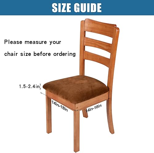 Miniatura 6 de Smiry - Originales fundas para asiento de silla de comedor, de terciopelo, con lazos, desmontables, lavables, elásticas, protectoras