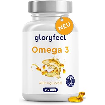 Omega 3 Capsules High Dose - 3000 mg Fish Oil Triglyceride Form - 240 Capsules with Vitamin E Antioxidant for Ideal Supplement of EPA & DHA - Pure Omega3 Fish Oil - Laboratory Tested