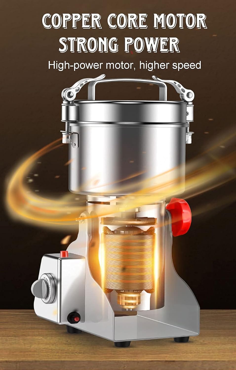 Electric Cereal Grinder, Cereals Grain Mills Herb Grinder High Speed Food Powder Machine for Corn Coffee Spice, Multifunctional Swing Electric Grinder Mill (800G)