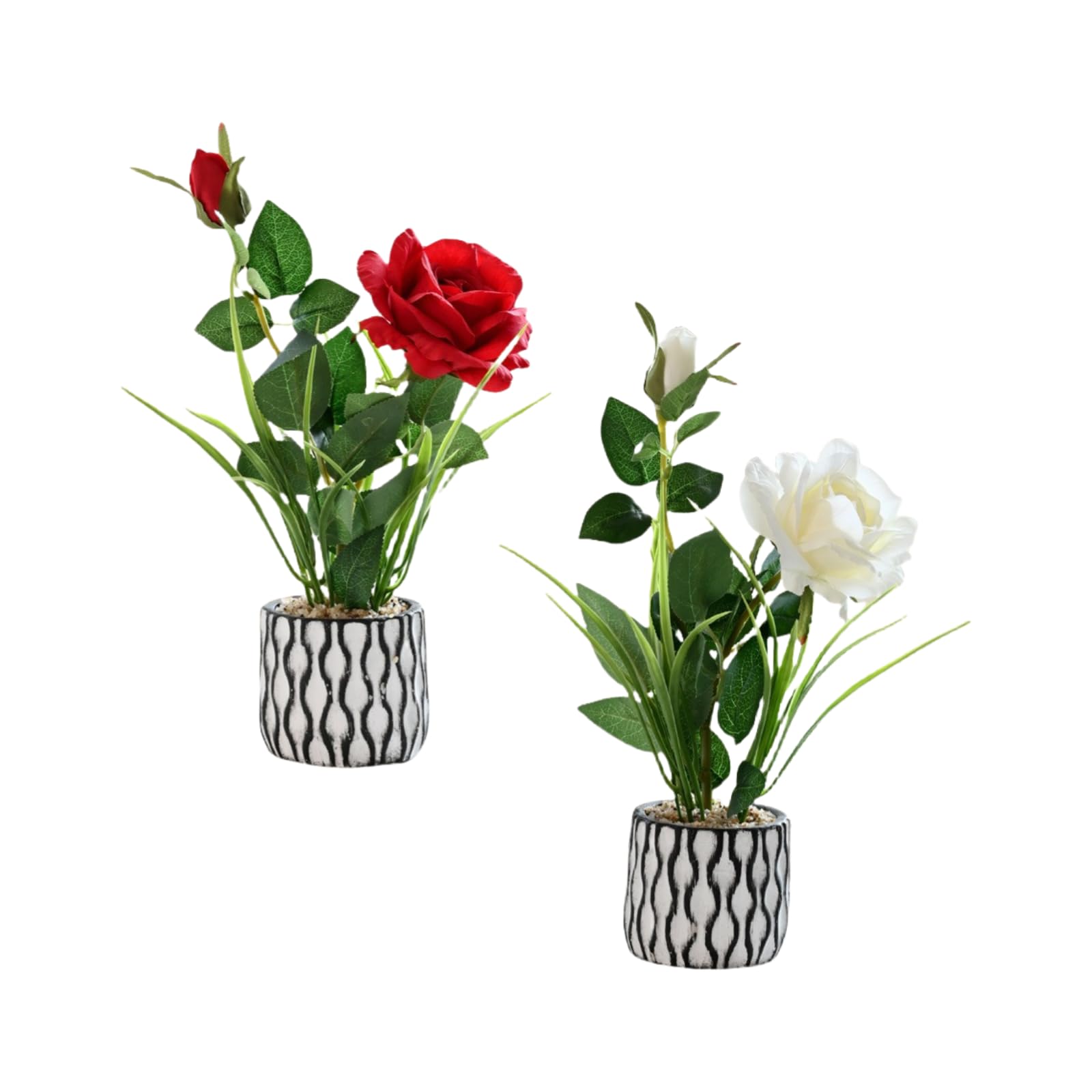 Bonsaï rose plantes artificielles en pot pour ornements d'intérieur