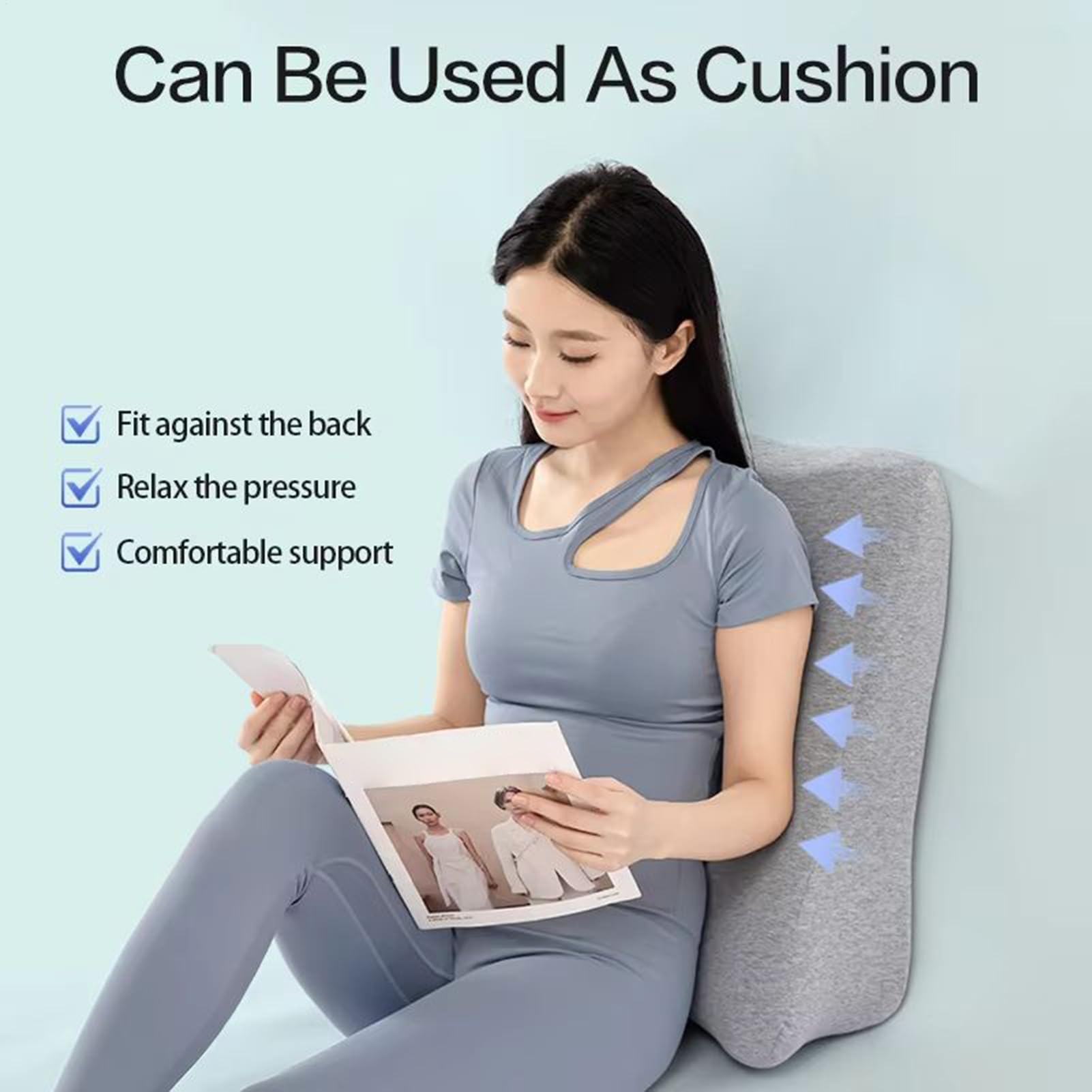 Bed Wedge Pillow | 23.62x16.54x9.06 inches Breathable Back Support Cushion | Bed Pillow Rest for Sitting up | Leg Elevation Tool for Adults Men Women Family