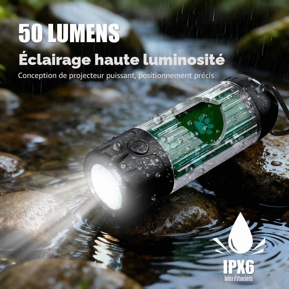 2025, distributeur de sacs à excréments avec lampe de poche, IPX 6, étanche, avec 7 couleurs, veilleuse USB-C rechargeable, classeur d'excréments pour chien, équipé de sacs à ordures