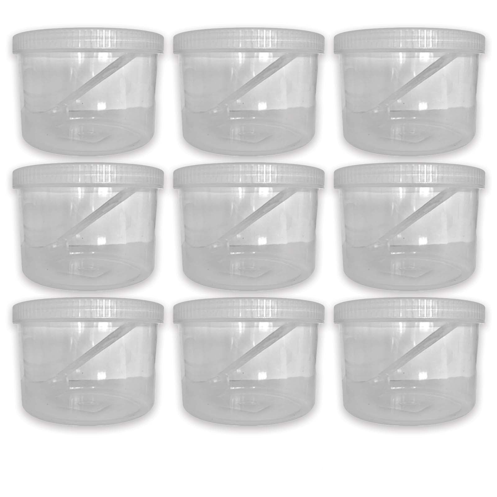 QUANTA Plastic Storage Jars with Spoon – Food Storage Containers | BPA-Free PET Clear Canisters with Screw Lids | Multipurpose Kitchen Jars for Spices, Snacks, Sweets, Coffee (Pack of 9, 1000ml)