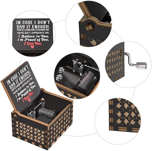 Miniatura 9 de Ucuber Caja de música Can't Help Falling in Love, regalo romántico de aniversario de boda para esposa, novia, parejas, ideas de regalo para novio,