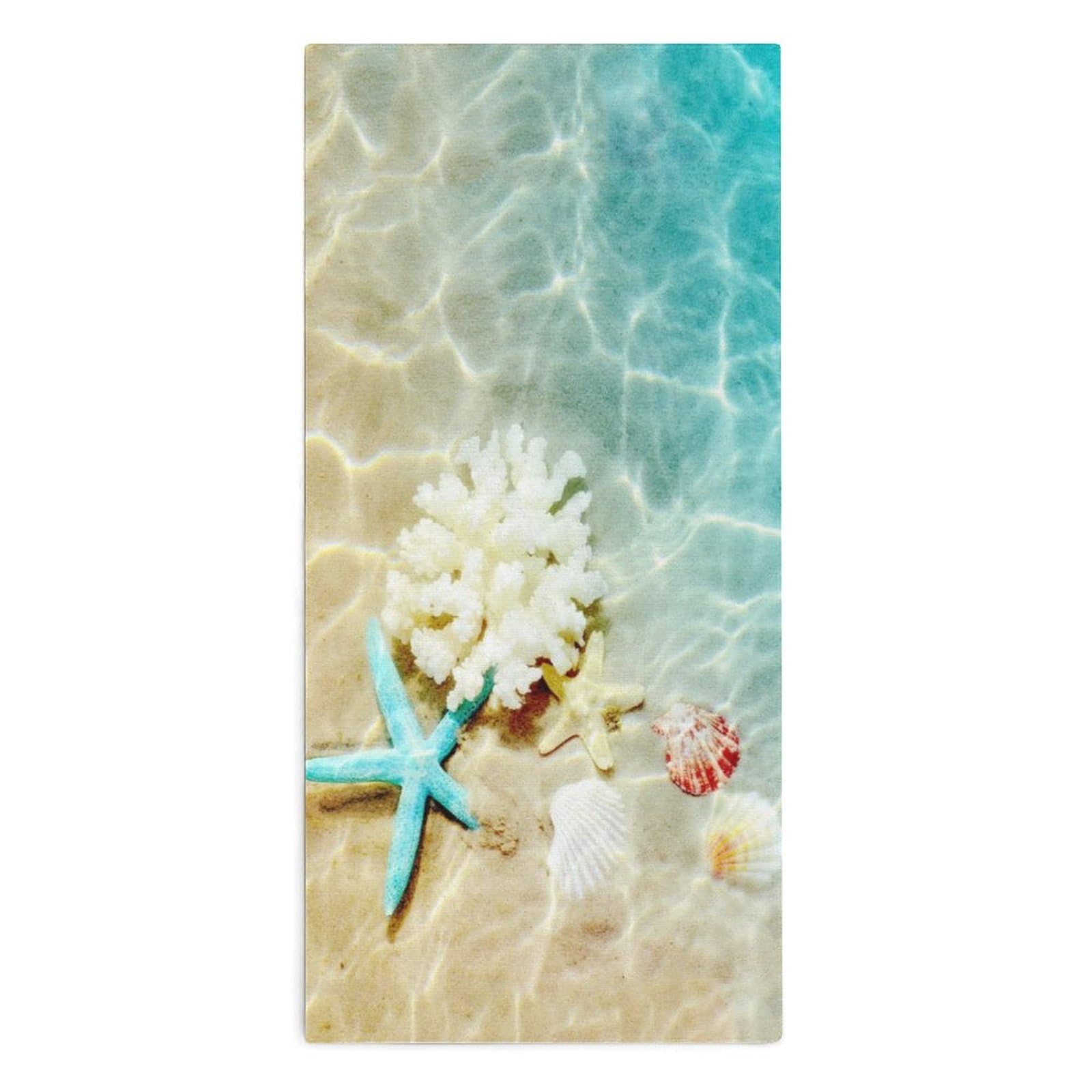 NCLQVJXZKHW Starfish Coral And Seashell on Beach Hand Towels Soft Face Towel Gym Bathroom Travel Hotel 13"x28"