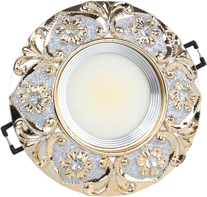 3CCT Dimmable LED Recessed Downlight 3W/5W/7W/12W - European Style Ceiling Light Fixtures with Luxury Champagne Baffle Trim, Recessed Lighting for Home/Office/Commercial