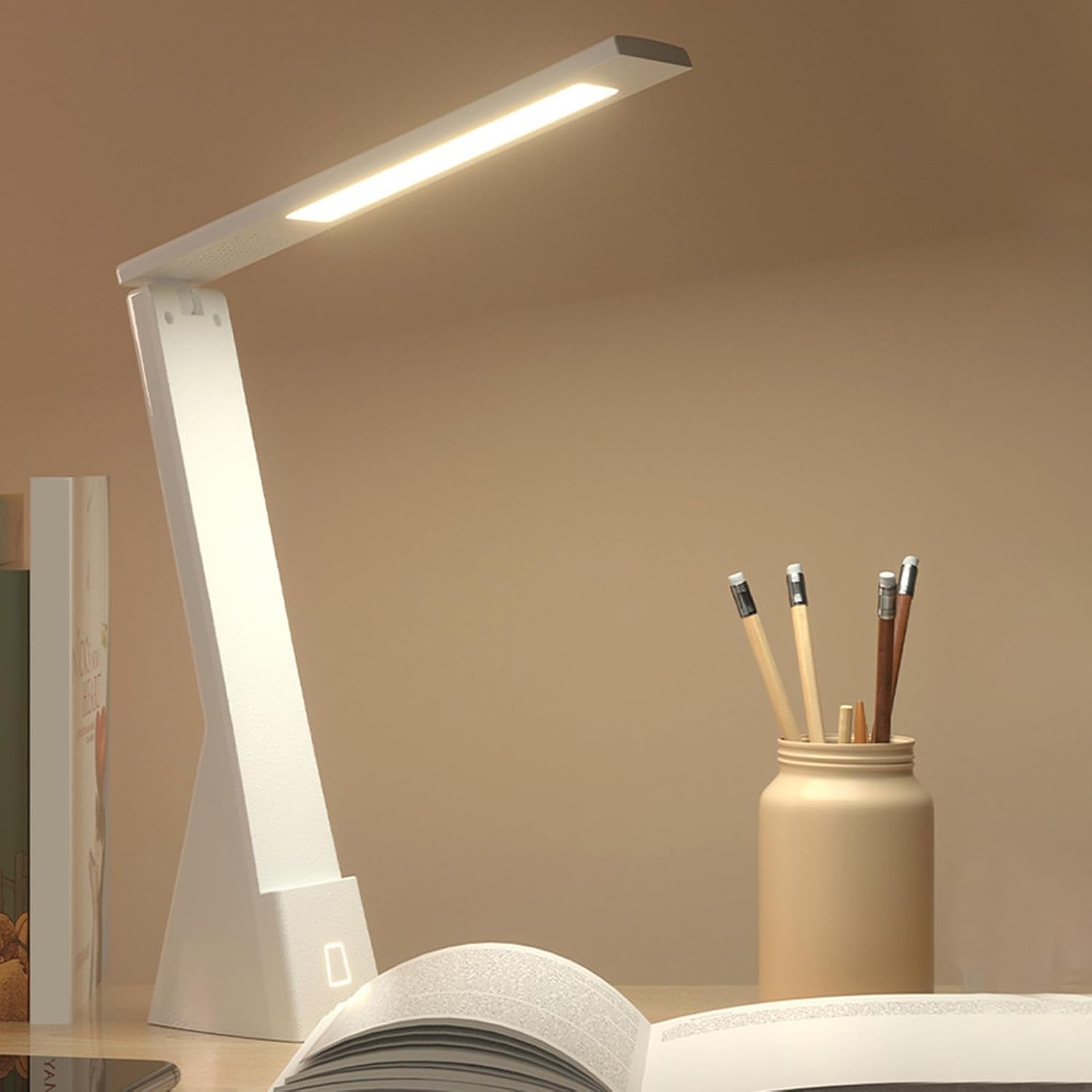 LED Desk Lamp Dimmable Reading Lamp 3 Modes Lighting Modes Rechargeable Eye Caring Office Lamp for Work Study Craft