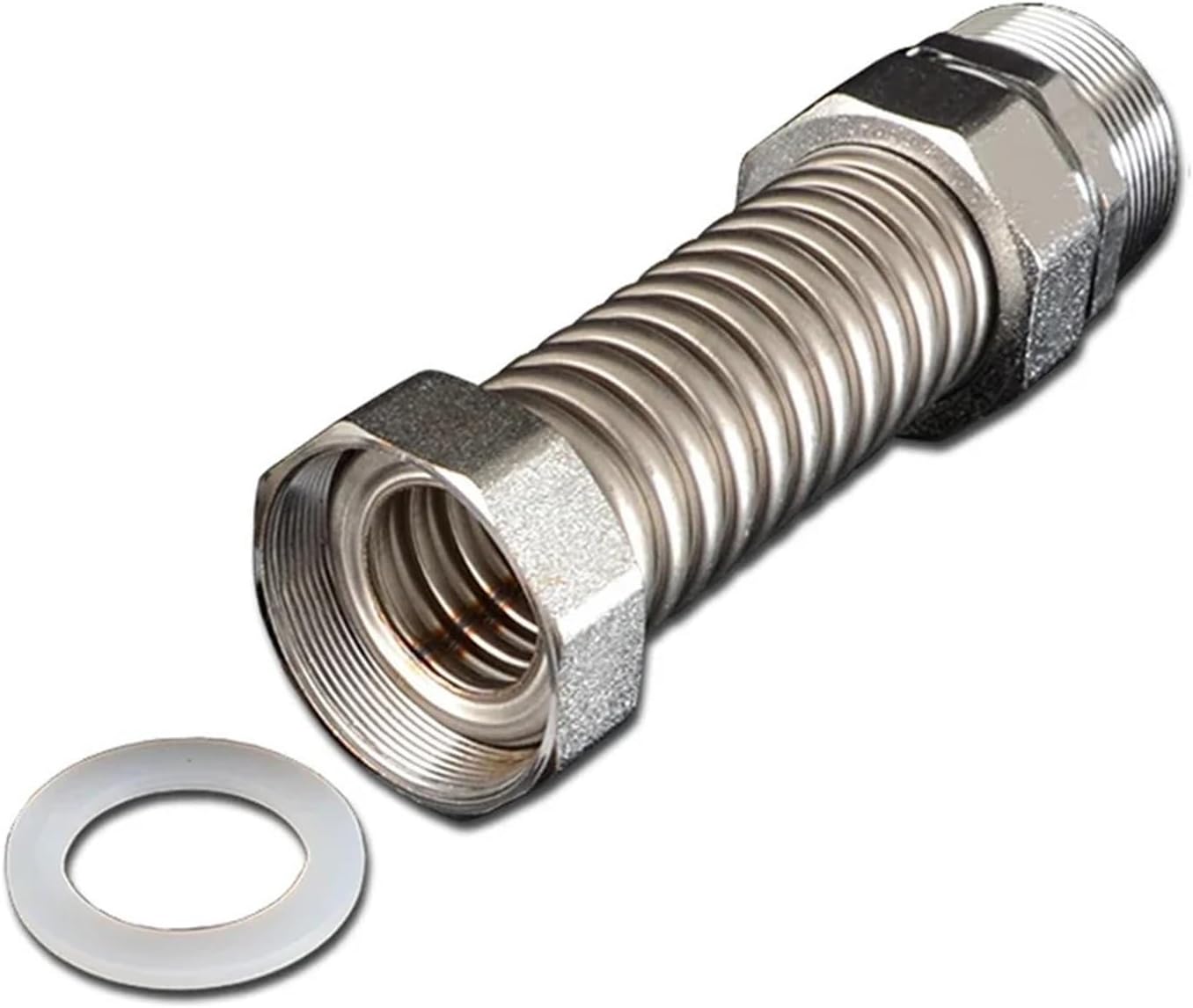 ステンレス鋼金属接続コルゲートフレキシブルパイプ、温水および冷水供給ホース継手(DN15 l 1l2,40cm)