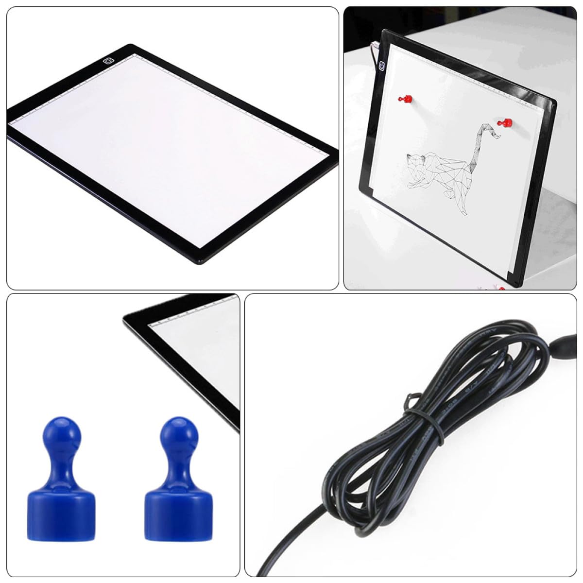 TEMPNAP Planche à Dessin Lumineuse A4 LED Magnétique avec Surface Acrylique Mate, Design Innovant, Poids Léger et Règle Intégrée pour Dessin et Animation 2d