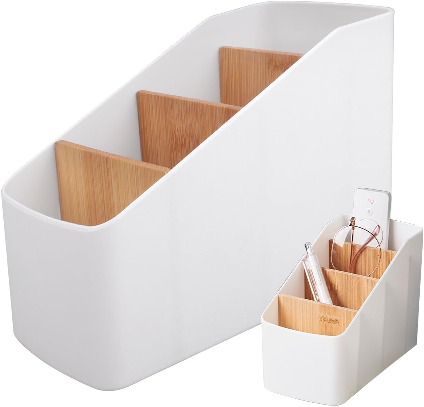 Schreibtisch Organizer 4 Fcher Fernbedienung Halterung Mit 4 Fchern Wei  - Schreibtisch Organizer