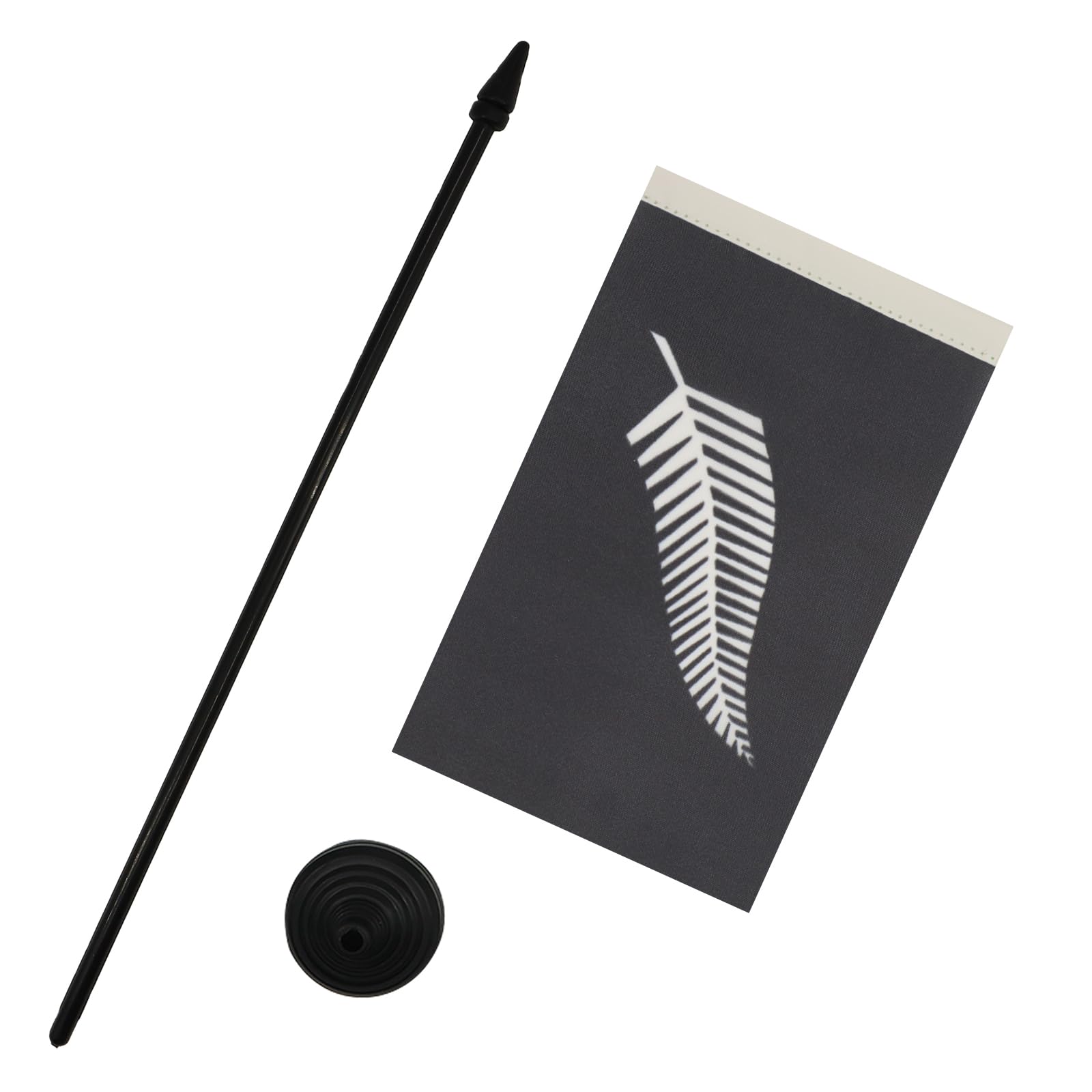 AZ FLAG, New Zealand Fern Black with inscriptions Table Flag 4'' x 6'', Rugby Office Mini Banner 100% Polyester 15 x 10 cm - Image 3