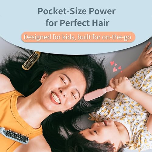 Miniatura 2 de Uffy Cepillo de pelo de viaje, mini peine plegable con cerdas de jabalí para mujeres, hombres y niños, tamaño de bolsillo pequeño y compacto para