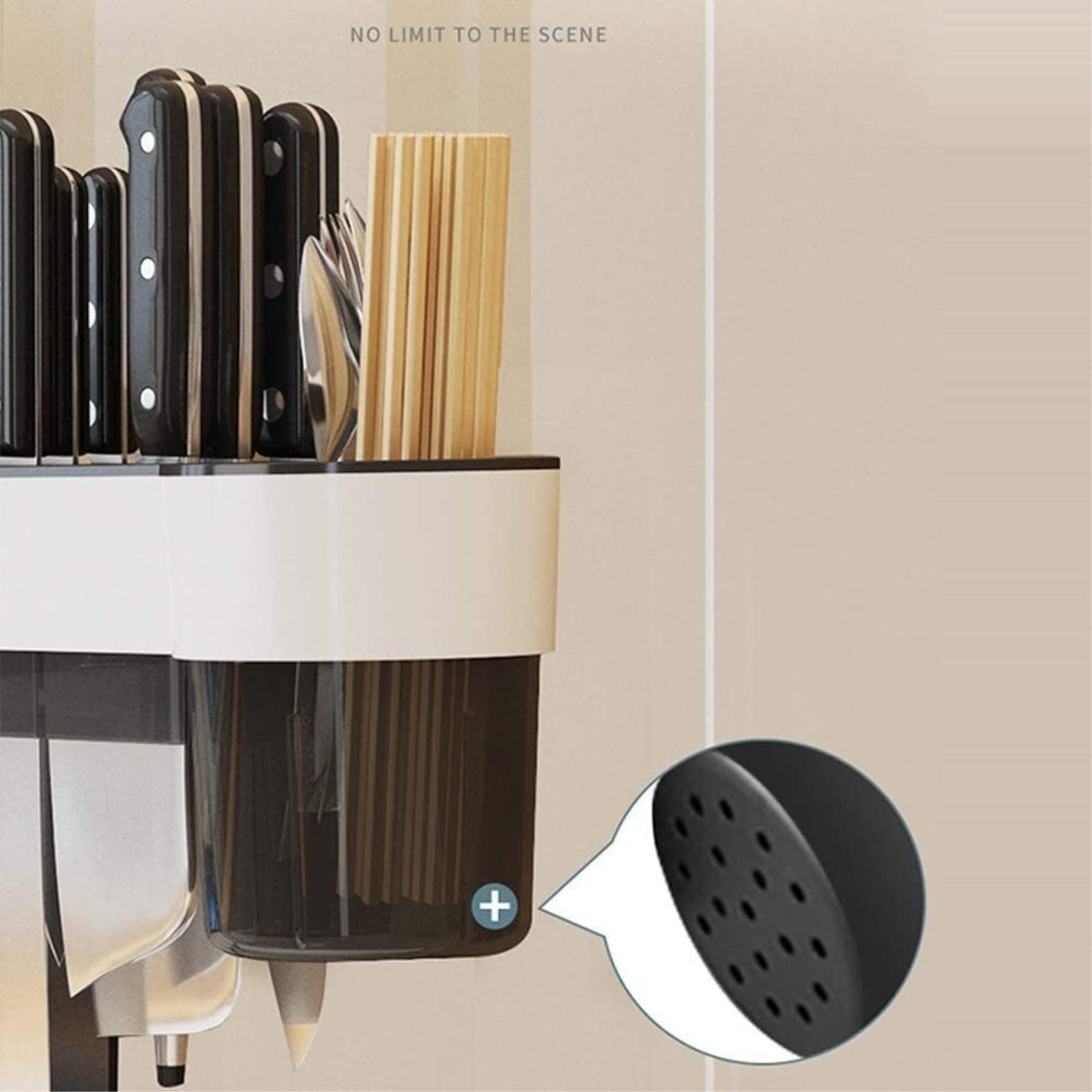 Pusty Blok Na Noże Uchwyt Bloku Noża Półka Na Przybory Kuchenne Deskę Do Krojenia Organizer Sztućce Czystego Porządku Do Restauracji(Black)