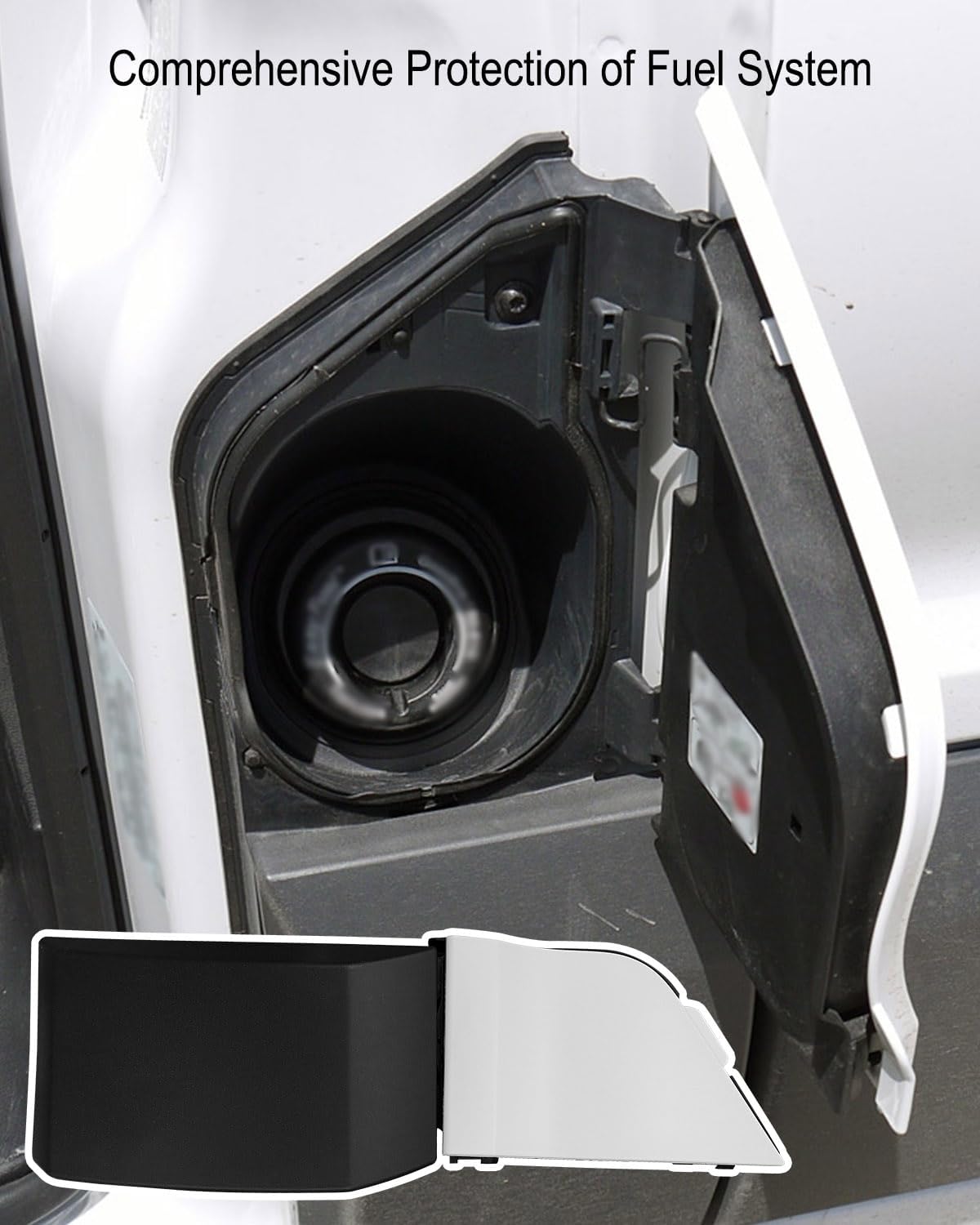 Fuel Filler Door Housing Assembly Kit Fit for Ford Transit Van 150 250 350 2015-2023, Gas Door Cover + Moulding Trim Included, Replace CK4Z-5427936-A CK4Z-5427936-F